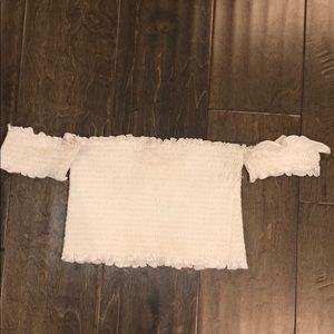 Ruffled White Crop Top
